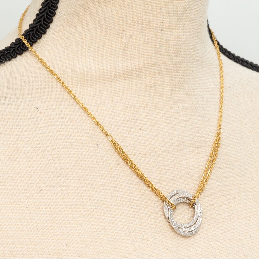 Italian Made 18k Gold Pendant Choker Chain Pendant Necklace